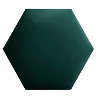 Panel Čalúnený nástenný Hladký hexagon voštinový plást zelený 30x26 cm