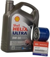 Hyundai OE 26300-35505 olejový filter + Motorový olej Shell HELIX ULTRA ECT C3 5W-30 4 l 5W-30