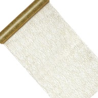 BIEŻNIK na stół WESELNY ŚWIĄTECZNY fibra siatka dekoracyjna złota 9 m