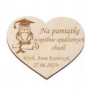 MAGNET SRDCE PRE ŽIAKA DREVENÝ S GRAVÍROVANÍM DARČEK UKONČENIE ROKA