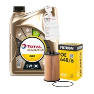 Motorový olej TotalEnergies Quartz Ineo ECS 5 l 5W-30 + Filtron OE 648/6 Olejový filter
