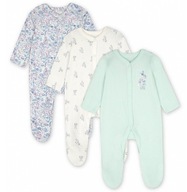 Mothercare pajacyk śpiochy 3-pack 62/68 kwiaty króliczki