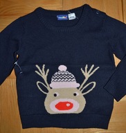 963^ lupilu Świąteczny sweter Renifer 1,5/2 Lat_92 cm