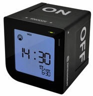 DIGITÁLIS Ébresztőóra LED ELEKTRONIKUS ÓRA RÁDIÓ FORGÓ ÓRA FEKETE