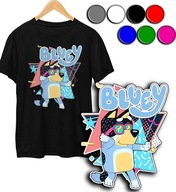 KOSZULKA DZIECIĘCA T-SHIRT - BLUEY BLUE I BINGO BAJKI KOLORY - XXS 98-104