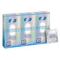 DUREX prezerwatywy 30 Invisible XL duże ZESTAW