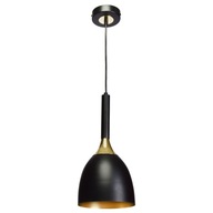 Lampa Sufitowa CLARK Czarny Złoty Metalowy Klosz 1xE27 18x90cm Wisząca Dom