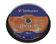 Verbatim DVD-R | 4.7GB | x16 | cakebox 10szt | matte silver