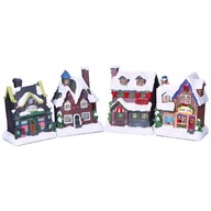 Karácsonyi figura havas led házikó