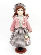 PORCELÁN BABA ELEGÁNS RUHÁBAN, ÚJ, 40CM