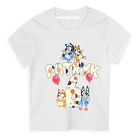 Bluey T-Shirt Detské tričko s menom a číslom Darček k narodeninám