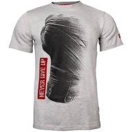Trec Wear T-Shirt 034 Never Give Up Melange Pięść koszulka szara rozmiar M