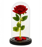 ÖRÖK RÓZSA ÜVEGBEN VILÁGÍTÓ LED SZÜLETÉSNAPI AJÁNDÉK MŰVIRÁG
