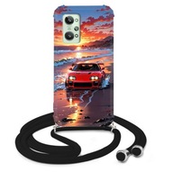 TOK REALME GT2 PRO 5G CASE CROSSBODY KÉSZÜLÉKHEZ FEKETE MEGERŐSÍTETT GRAFFITI SARKOK