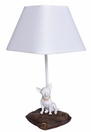 Stolná lampa Biela Chihuahua v štýle Shabby Chic