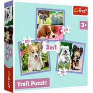 Puzzle Trefl 3w1 Roztomilé psíky Trefl 34854