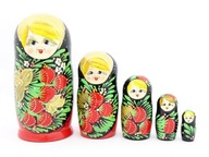 MATRIOSZKA, NAGYMAMA, FA JÁTÉKBABA 5in1, 19 cm.