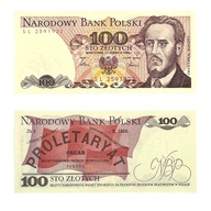 Banknot PRL - 100 ZŁOTYCH ZŁ 1986 - Seria SL - Ludwik Waryński - UNC