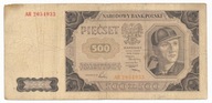Polska, 500 złotych 1948, ser. AR, st. 5