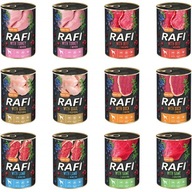 Dolina Noteci Rafi mix chutí 12 x 400 g vlhké krmivo bez obilovin pro psy