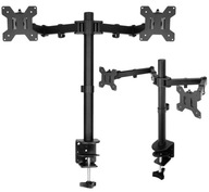 Podwójny Obrotowy Uchwyt Biurkowy na Dwa Monitory 13-27 Cali Regulowany