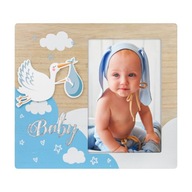 Detský rámik Baby na fotku 10x15 Bocian Blue, narodenie dieťaťa