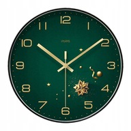 1ks Závesné hodiny Zelený okrúhly sklenený mramor