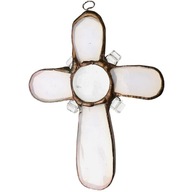 Krížik remeslá vitráž Tiffany prívesok