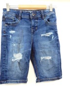 Krótkie spodenki szorty jeansowe dżinsowe dziury Denim 140