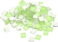 Sklenené krištáľe štvorcové pre mozaiku farebného skla DIY zelené 440 ks