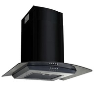 Okap kuchenny ścianowy z filtrem węglowym i oświetleniem LED - czarny (60 c