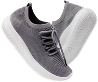 Športové sieťované topánky ľahké šedé biele adidas priedušné zasúvacie 32