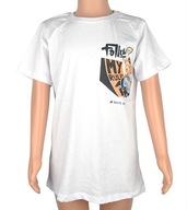 Koszulka chłopięca t-shirt Misiek biała, bawełna roz.116