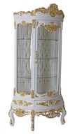 Veľká biela stojaca vitrína v barokovom štýle