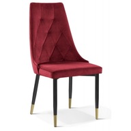 Jedálenská stolička KARO moderná čalúnená červená zlatá