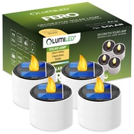 4x LAMPA SOLARNA LED LAMPKI OGRODOWE TEALIGHT PŁOMIEŃ MAŁA ŚWIECZKA WKŁAD