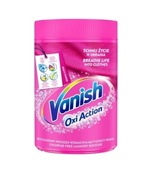 Vanish odstraňovač škvŕn prášok na farebné tkaniny Oxi Action Pink farba 625 g