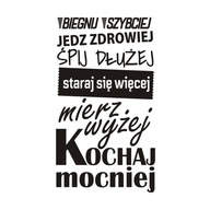 Naklejki napisy na ścianę KOCHAJ MOCNIEJ