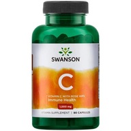 SWANSON Vitamin C With Rose Hips 1,000mg 90caps PROTIZÁPALOVÁ IMUNITA