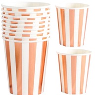 ELDOBHATÓ BÖGRÉK KÖRNYEZETBARÁT BÖGRÉK ROSE GOLD RÓZSASZÍN CSÍKOS 6db-os szett