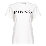 PINKO - Tričko Print Logo Silk White veľ. L