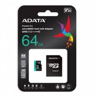 Pamäťová karta microSD Premier Pro 64GB UHS1 U3 V30 A2 + adaptér