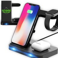 Ładowarka indukcyjna magnetyczna do IPHONE 12 13 14 15 APPLE WATCH 3w1 15W