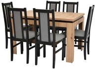 Zestaw KUCHENNY stół 80x120 rozkładany do 160cm i 6 krzeseł DREWNIANYCH
