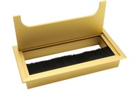 KOVOVÁ KÁBLOVÁ PRIEPUSTKA DO STOLA ZLATÁ MATNÁ OBDĹŽNIKOVÁ 160x80