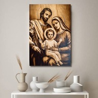 Ikona religijna Święta Rodzina na drewnie A4 21x29.7 cm duża