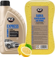 K2 Szampon Express 1L + gąbka do mycia samochodu