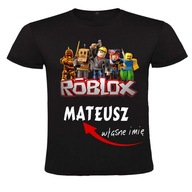 DZIECIĘCA KOSZULKA NA PREZENT Z NADRUKIEM ROBLOX + Imię 7/8L