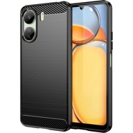 PANCERNE CZARNE ETUI KARBON CASE do Xiaomi Redmi 13C / POCO C65 |+ SZKŁO 9H