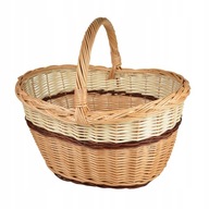 VELKÝ A PEVNÝ PROUTĚNÝ KOŠÍK NA NÁKUPY HOUBY PIKNIK XXL